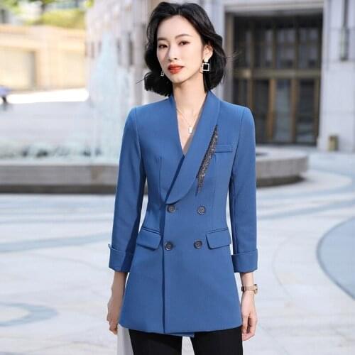 Autumn Winter High Quality Fabric OL Styles Blazers Jackets Coat Long Sleeve Women Professional Business Outwear Blaser Tops