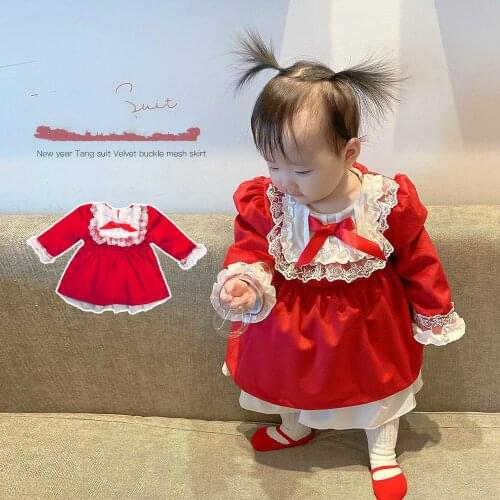 Winter New Baby Girls Chinese New Year Style Red Dress