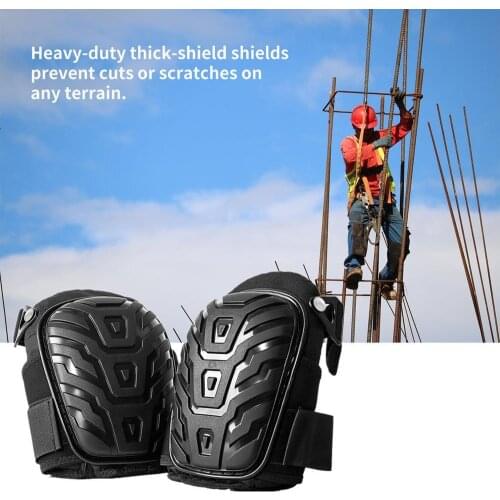 1 Pair Professional Knee Pads with Adjustable Straps Safe EVA Gel Cushion PVC Shell Knee Pads for Heavy Duty Work