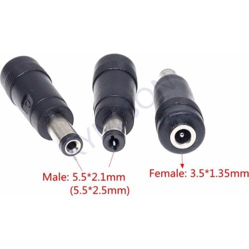 10Pcs/lot DC 3.5*1.35mm Female Jack To 5.5*2.1mm Male Plug DC Power Adapter Connector DC Output Jack 5.5x2.5 to 3.5x1.35