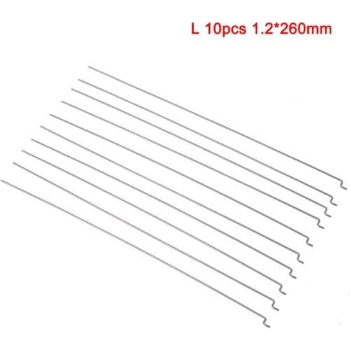 10Pcs Z Type D1.2mm Push Rod Steel Wire Push Pull Rod Pushrod For Rc Aircraft Airplane Pull Push Connecting Rod