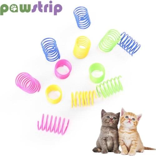 4Pcs Cat Spring Toy Plastic Colorful Coil Spiral Springs Pet Action Durable Interactive Toys Flexible Cat Coil Toy Accessories