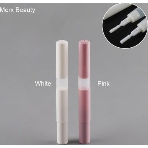 50PCS 3ML White/Pink Plastic Twist Up Pen Portable Dail Up Pen Disposable Lip Gloss/Lip Oil Pen Eyelash Growth Fluid Container