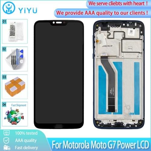 6.2" AAA quality For Motorola Moto G7 Power LCD Display Screen Digitizer Assembly For MOTO G7 Power LCD+Frame XT1955-5 XT1955-6