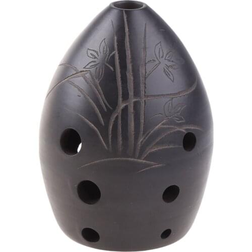 OOTDTY 8 Holes Ocarina Black Clay Xun Musical Instrument For Children Beginner Gift