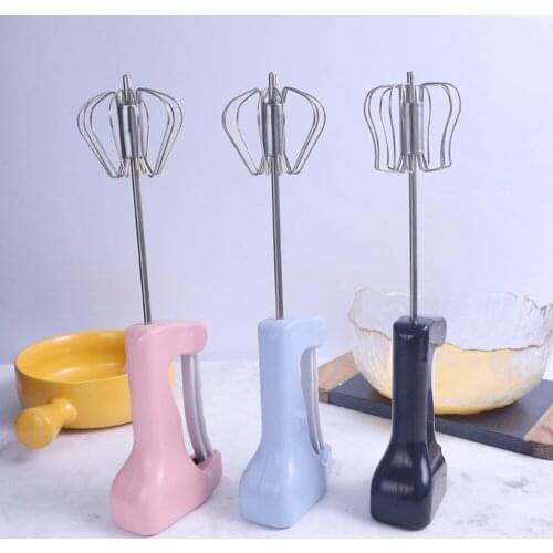 BalleenShiny New Hand-held Semi-automatic Egg Beater Creative Household Kitchen Gadgets Egg Beater Multifunctional Cream Mixer