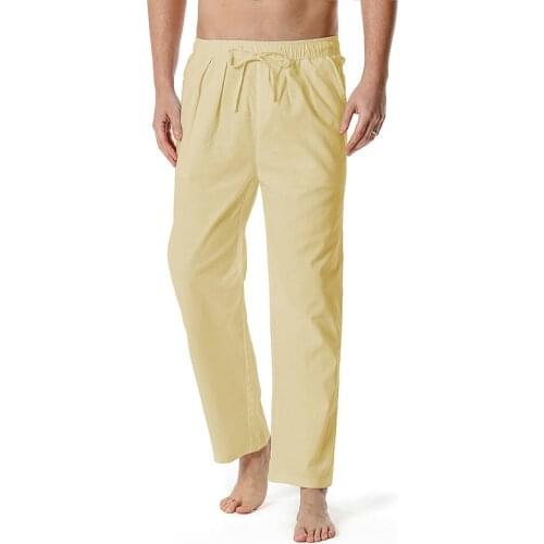 2021New Pants Large Size Summer Mens Casual Sports Cotton Linen Pant Jogger Trousers Male Breathable Loose Pants Men Streetwear