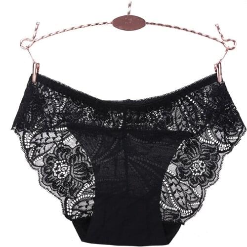 One Piece Seamless Lace Briefs Low Waist Transparent Briefs Female Underwear Floral Lace Women Panties Breathable Ladies Hot