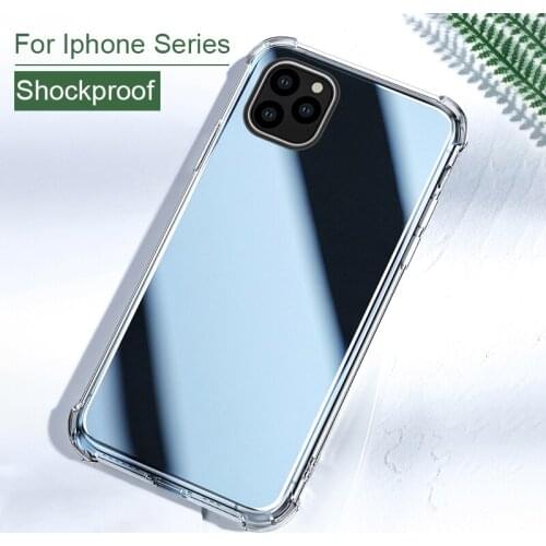 Phone Case For iPhone 11 Pro XS Max X XR Luxury Shockproof Silicone Case on iphone 8 7 6 Plus Transparent Protection Back Cover