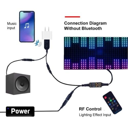 WS2812B Matrix controller，3 Pin LED Strip/Matrix Panel Bluetooth Dream Color GY07 LED Music Controller WS2811 13 Keys RF Remote