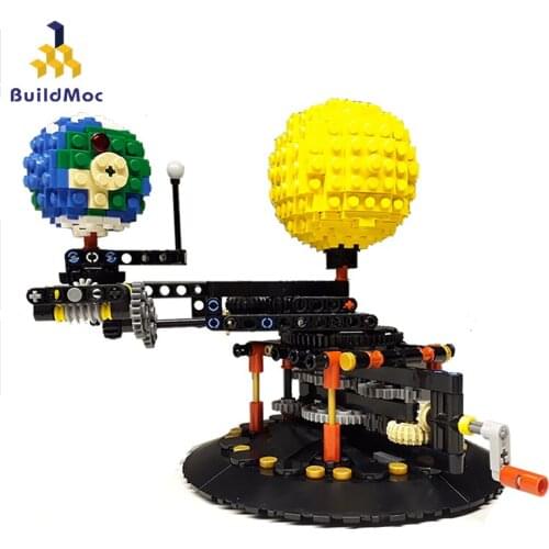 BuildMOC Ideas Earth Moon and Sun Model Construction WORLD DIY Diamond mini Building Blocks Bricks Assembly Toys for Kid