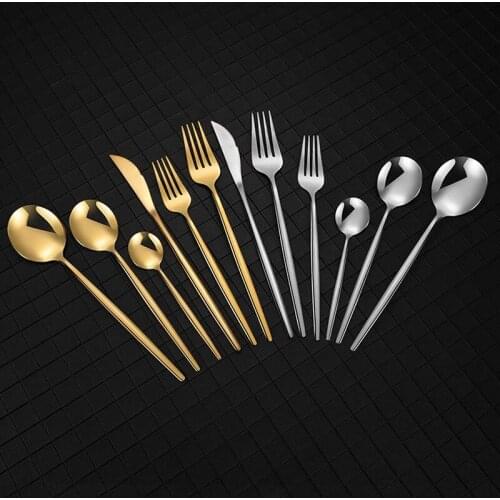 Stainless Steel Cutlery and Spoon Set Web Gold Cutlery Western Steak Knife Coffee Spoon Dessert Spoon