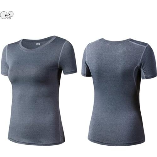 New 2018 Women Compression T Shirt Quick-dry Running Tights Fitness MMA Yoga T-shirts Solid Short Sleeve Workout Top Tees Female