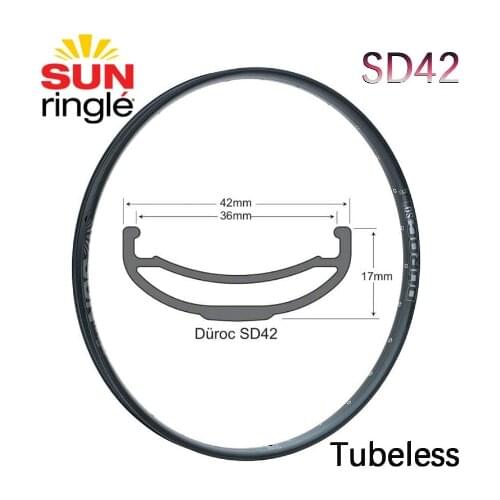 Sunringle Sun DUROC Sd42 SD37 27.5er 29er Inch Mountain Tubeless Soldering Rim Am/Fr/Dh 32H 28H Hoops 42MM Width Aluminium Rims