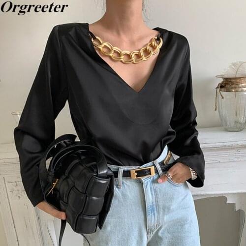 Orgreeter Womens Satin Shirts