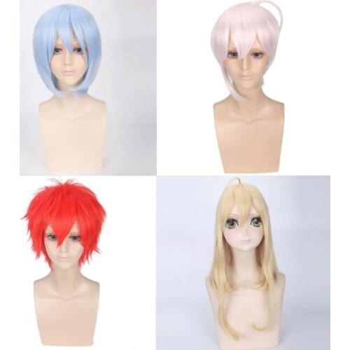 Women Men Cosplay Party Wigs Anime Short Wig Cosplay Assassination Classroom Akabane Karma Costume Heat Resistant Synthetic Hair