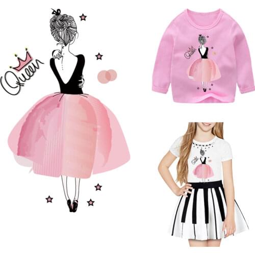 Transfer Stickers Ballet Girl Iron On Patches For Clothing Ironing Patch For Girls T-Shirt Hoodies Tops Vinyl Diy Patch Vetement