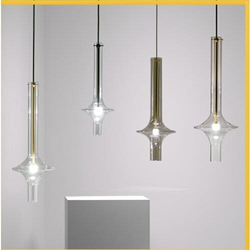 Nordic Clear/Gray Glass Pendant lights Restaurant Bar Hanglamp Bedroom Hall Pendant lamp Cable Adjustable New Design Home Light