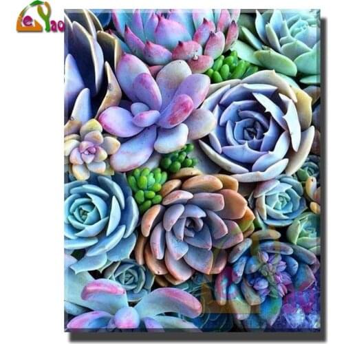 Full Square Round Diamond Embroidery Succulent Plants 5D Diamond Painting Landscape DIY Cross Stitch Mosaic Rhinestone Wall Art