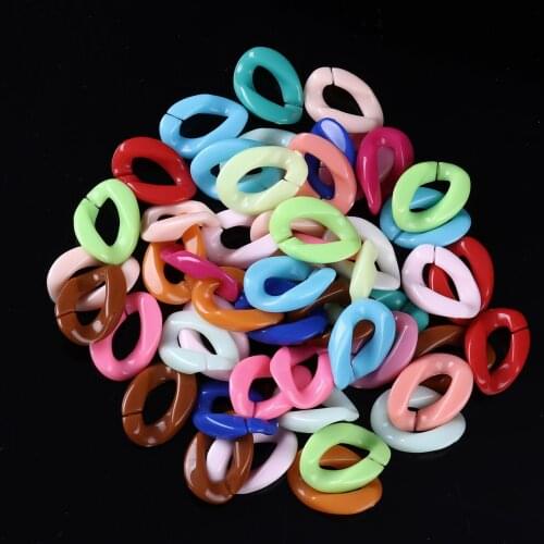50Pcs Candy Color Acrylic Twisted Chain Buckles for Jewelry Pendant Necklace Outfits Replacement Decoration Accessories Buckles