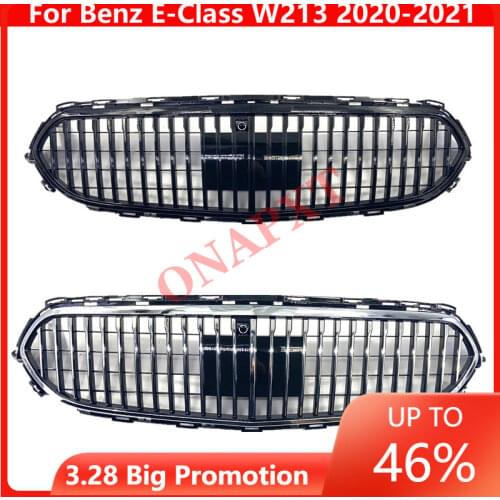 Auto Styling Middle Grille For Mercedes-Benz E-Class W213 2020-2021 to Maybach style ABS Front Bumper Vertical Bar Center Grill