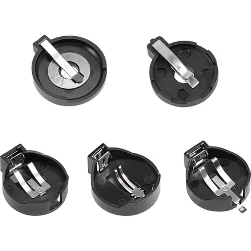 Uxcell High Quality 2/4/5/10Pcs CR/LIR 2450 2477 Horizontal Coin Button Battery Holder Black Container Case