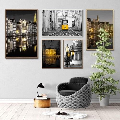 Venice Water City Night View Poster Art Print Landscape Canvas Painting Picture Home Wall Art Bedroom Modern Decoration Custom