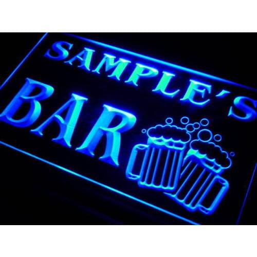 W-tm Name Personalized Custom Home Bar Beer Mugs Cheers Neon Light Signs with On/Off Switch 7 Colors 4 Sizes