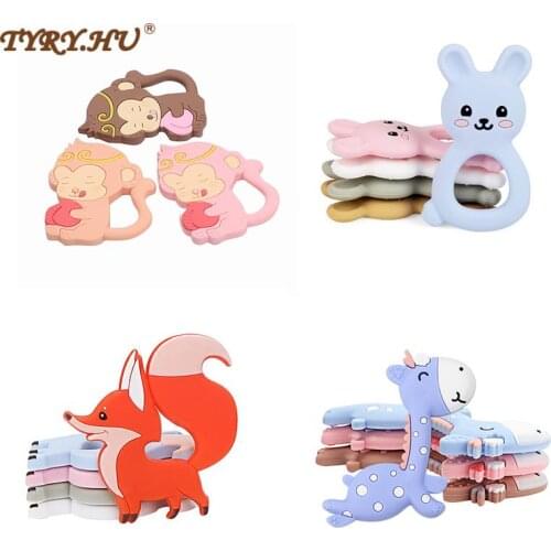 1PC NEW Cartoon Baby Teether Animal Shape Rodent Pacifier Pendant Baby Teething Toys Infant Chewing Toddler Toys Newborn Gift