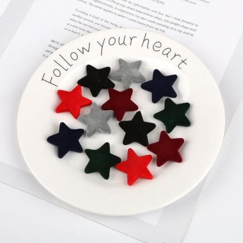 Mixed Color Soft Velvet Beads Charm Stars Pendants 10pcs Fitting DIY Earrings Jewelry Findings Necklace Making