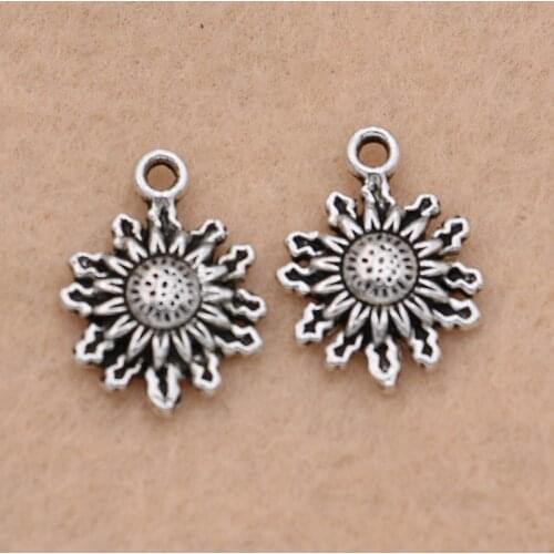 10pcs Tibetan Silver Plated Sun Charm Pendants Jewelry Making Bracelet Charms Handmade Jewelry Diy Accessories 18x13mm