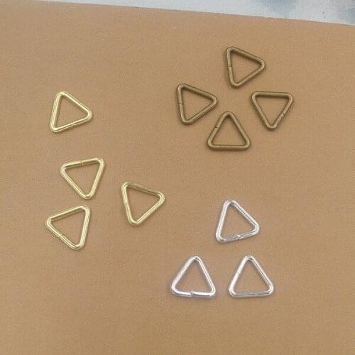 1000 PCS 5mm 7mm 10mm Raw Brass Antique Bronze Silver Color Hooks Clasps Ring Triangle Shape Buckle For Jewelry Making