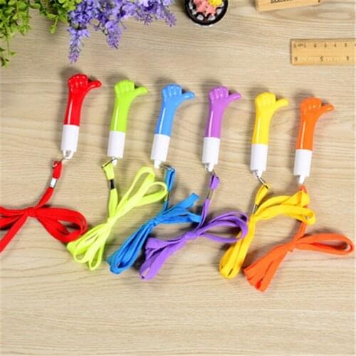 300 PCS Pen With Rope gesture thumb ballpoint neck hanging advertising publicity ballpoint pen logo Stationery office supplies