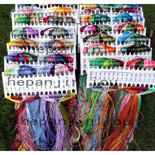 447pcs/ lot colorful silk thread fixed 447 colors cross stitch same color as DMC floss needlework 8 meter Long 6 Strands
