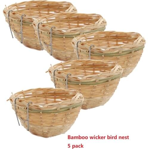 5x Canary Nest for Cages with Hanging Hook Pet Bird Rest Nest Breeding Cage