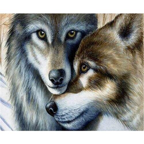 Needlework diy diamond painting cross stitch kits full resin round diamond embroidery Mosaic Home Decor animal wolf