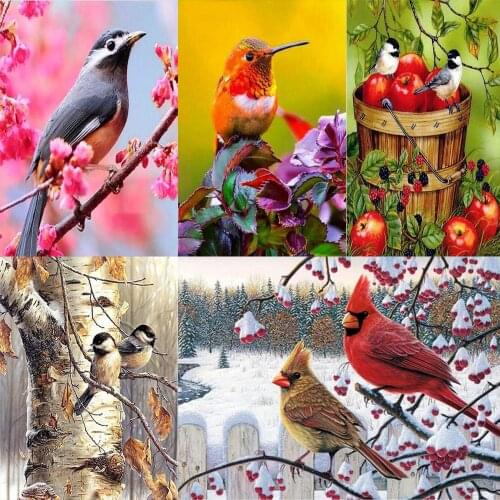Full Square/Round Drill 5D DIY Diamond Painting "Bird & Flower" Embroidery Cross Stitch 5D Home Decor Gift KL40