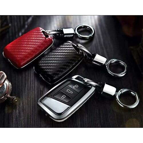 Key Fob Remote Cover Carbon fiber+Galvanized Alloy For VW PASSAT For Skoda Kodiaq Superb A7 2015 2016 2017 2018