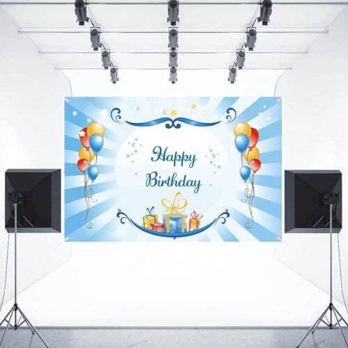 Happy Birthday Party Background Birthday Decoration Party Banner Photography Backdrop Balloons and Marine Theme for Children Kid
