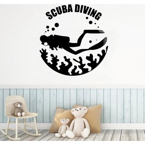 Lovely Scuba Diving Wall Sticker Wall Stickers Wall Art Wall Paper for Living Room Bedroom Decoration Decal Creative Stickers
