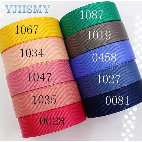 YJHSMY 1760613,16mm 10yards Solid Color Ribbons Thermal transfer Printed grosgrain Wedding Accessories DIY handmade material