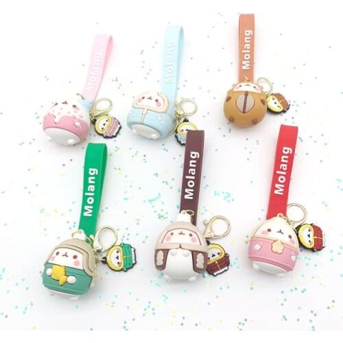 Fashion Cartoon Cute Funny Rabbit Keychain China Creative Fat Dumb Cute Rabbit Pendant Girl Backpack Mobile Phone Car Key Ring