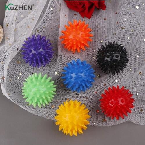 7 Colors Portable Physiotherapy Catch Hard Fitness 6cm Hand Massage Ball PVC Soles Hedgehog Sensory Fitness Training Grip Balls