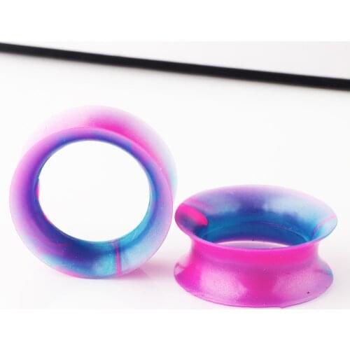 JUNLOWPY Soft Silicone Ear Gauges Flesh Tunnels Lobe Plugs Stretchers Expander Double Flared Tragus Body Piercing Jewelry 6-25mm