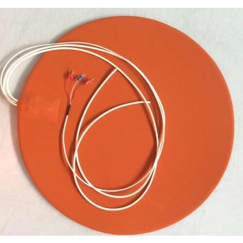 Silicone Heating Mat Round 300MM 220V 500W With Adhesive Back NTC 100K Thermistor Heater Bed For 3D Printer