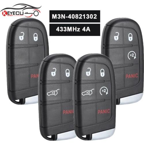 KEYECU M3N-40821302 Smart Remote Key 3B/4B/5 Button 433MHz 4A for Jeep Renegade Compass 2015 2016 2017 2018 2019 2020 2021