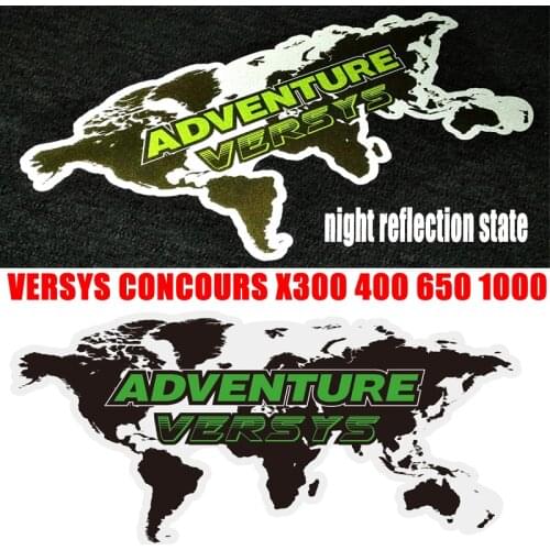 Motorcycle Top Side Box Case Panniers Luggage Aluminium Stickers For Kawasaki VERSYS CONCOURS X300 400 650 1000