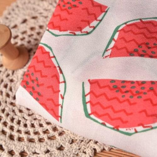 High quality viscose cotton tissu Half large watermelon print fabric Dress, shirt, garment, DIY patchwork