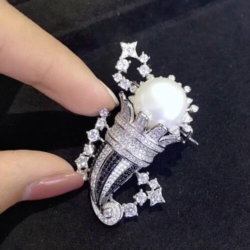 12 constellation cancer clasp DIY jewelry findings & components 925 sterling silver with cubic zircon brooch double use fashion