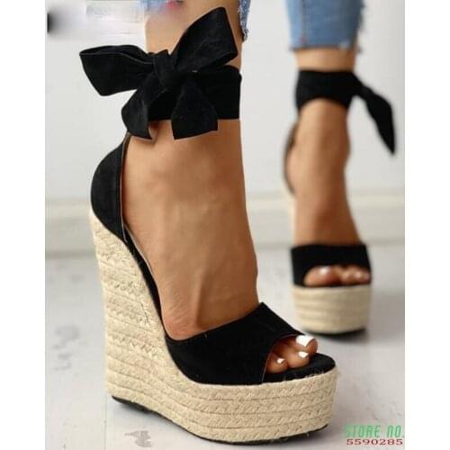 Women Summer Wedge Sandals Female Platform Bohemia High Heel Sandals Fashion Ankle Strap Open Toe Ladies Shoes Zapatos De Mujer